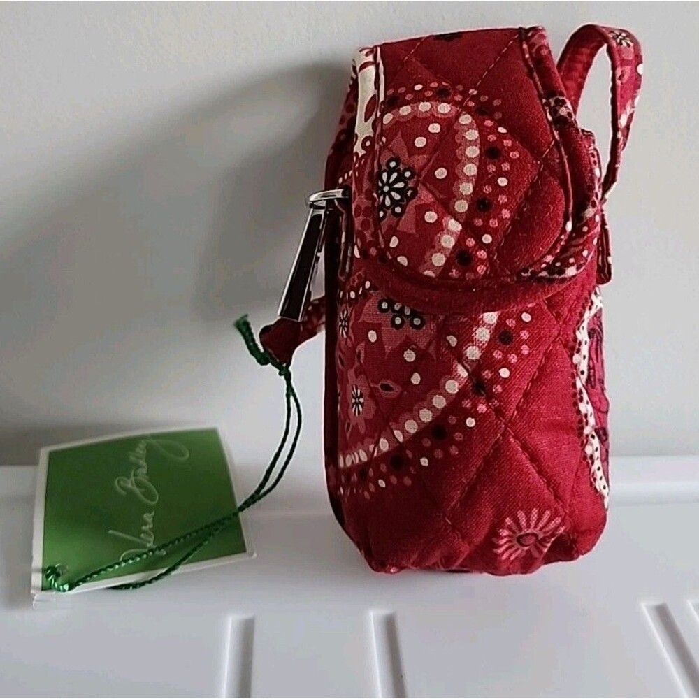 Vera Bradley Mesa Quilted Cell Phone Purse Case Red Small Phone/Items Flip Nwt